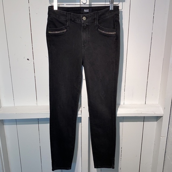 Paige Black Jeans Women’s Size 26 Zipper Pockets Skinny Perfect Grab and Go - Picture 15 of 15